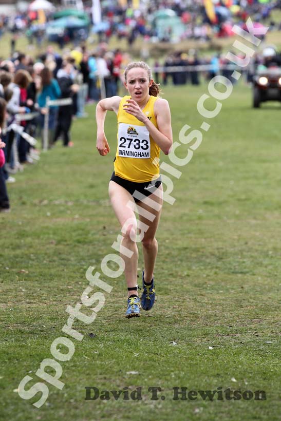Emelia Gorecka on her way to winning the Under-20 Women McCain Inter Counties Cross Country, Cofton Park, Birmingham.